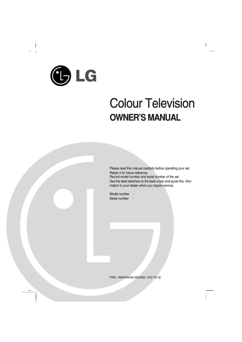 Page 1 of the manual User Manual LG 21FC9RG