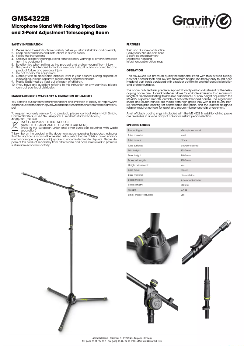 Page 1 of the manual User Manual Gravity GSP2332B