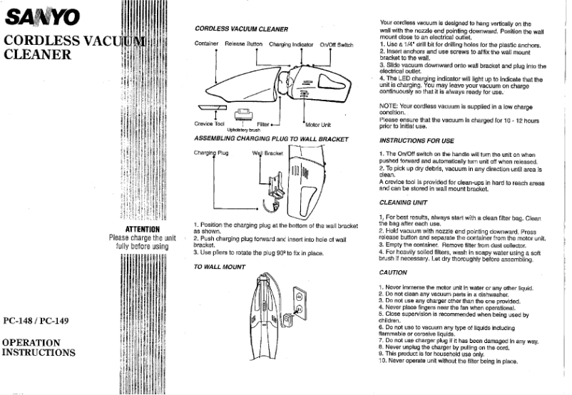 Image de la première page du manuel de l'appareil PC-148