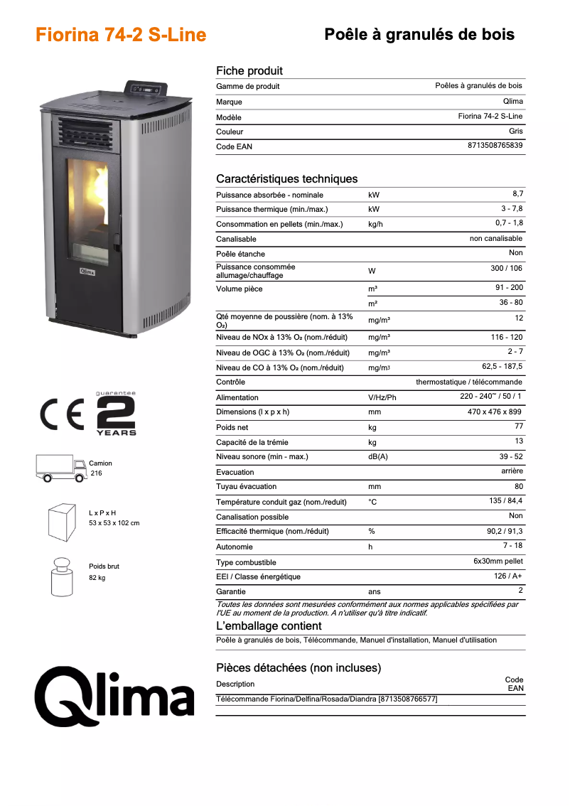 First page image of the manual for Fiorina 74-2 S-Line