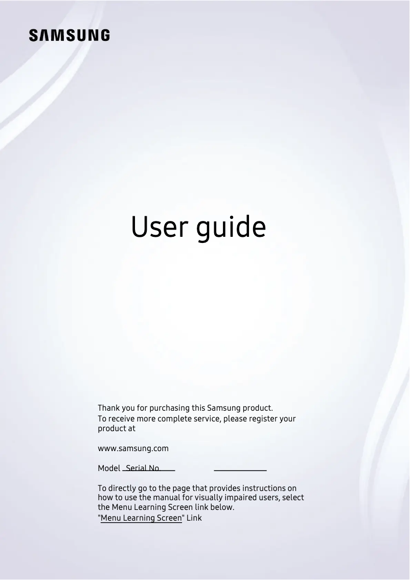 Page 1 of the manual User Manual Samsung S32DM801UW