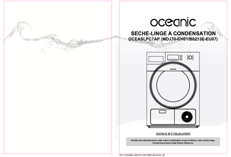 Image de la première page du manuel de l'appareil OCEASLPC7AP