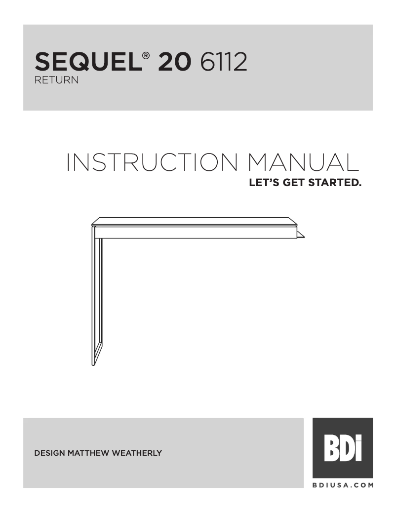Page 1 of the manual User Manual BDI Sequel 20 6112