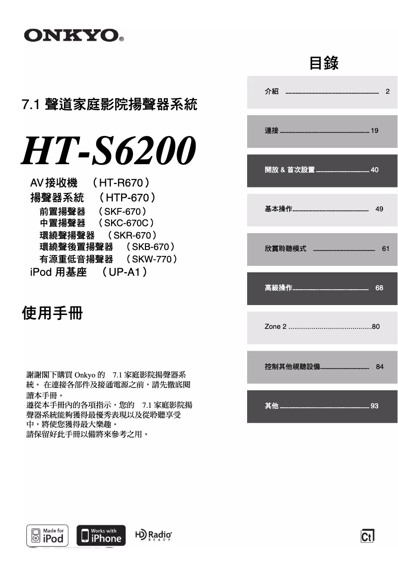 First page image of the manual for HT-S6200