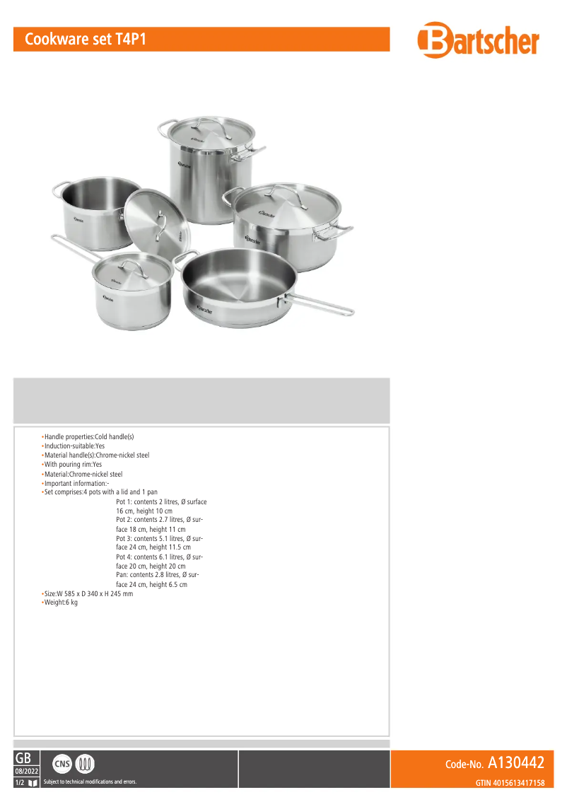 First page image of the manual for A130442