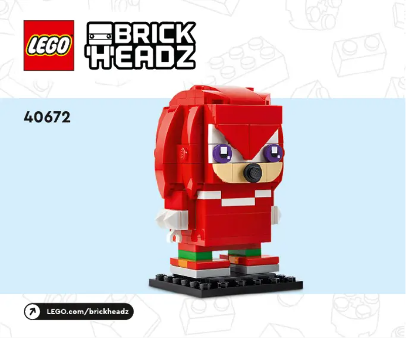 First page image of the manual for Brickheadz 40672