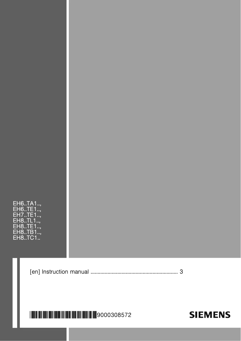 Page 1 of the manual User Manual Siemens EH751TE11E