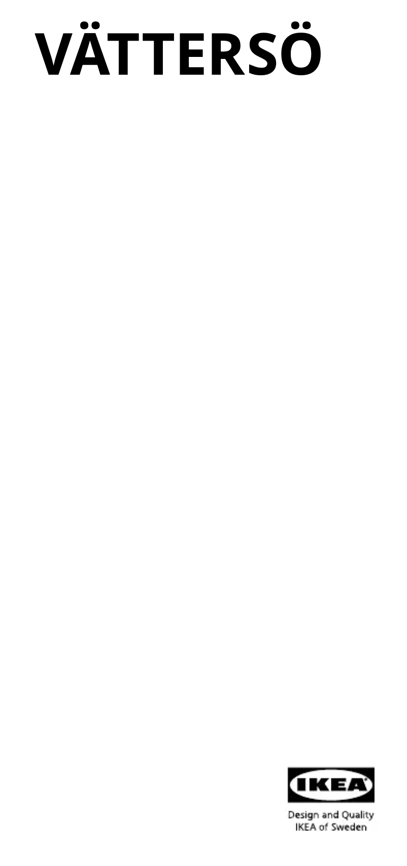 First page image of the manual for VÄTTERSÖ 405.629.08