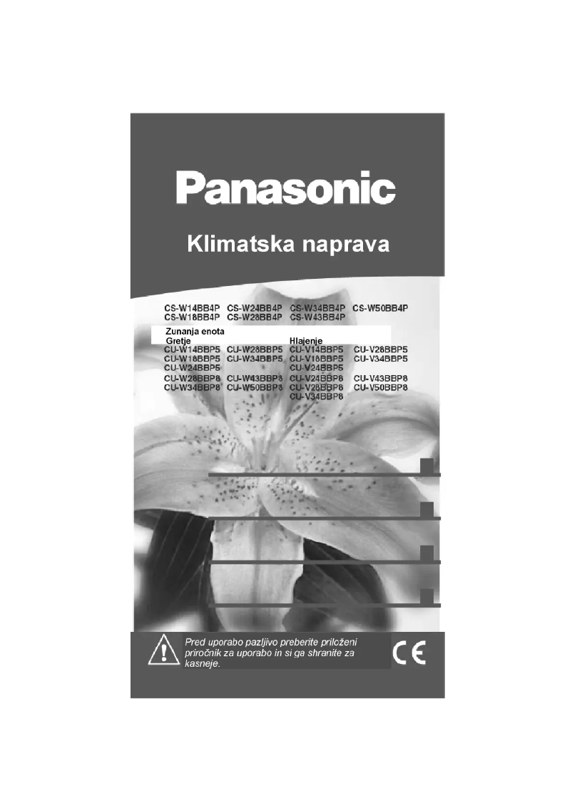 Page 1 of the manual User Manual Panasonic CU-W34BBP8