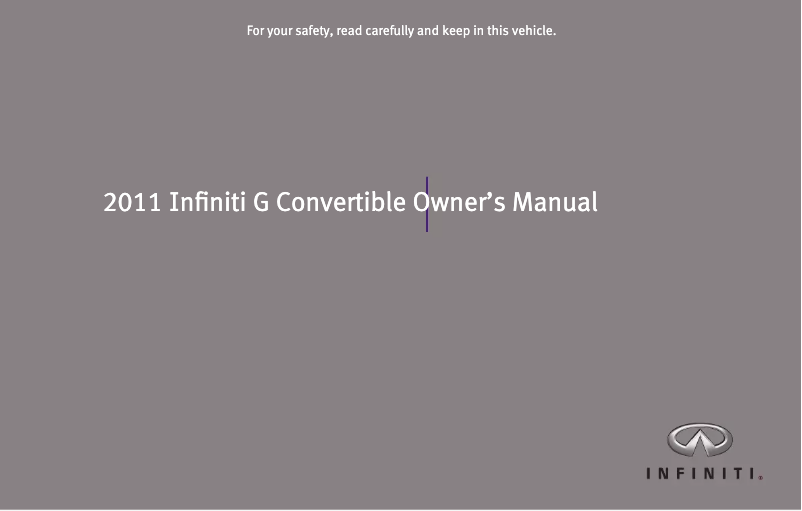 Page 1 of the manual User Manual Infiniti G Convertible (2011)