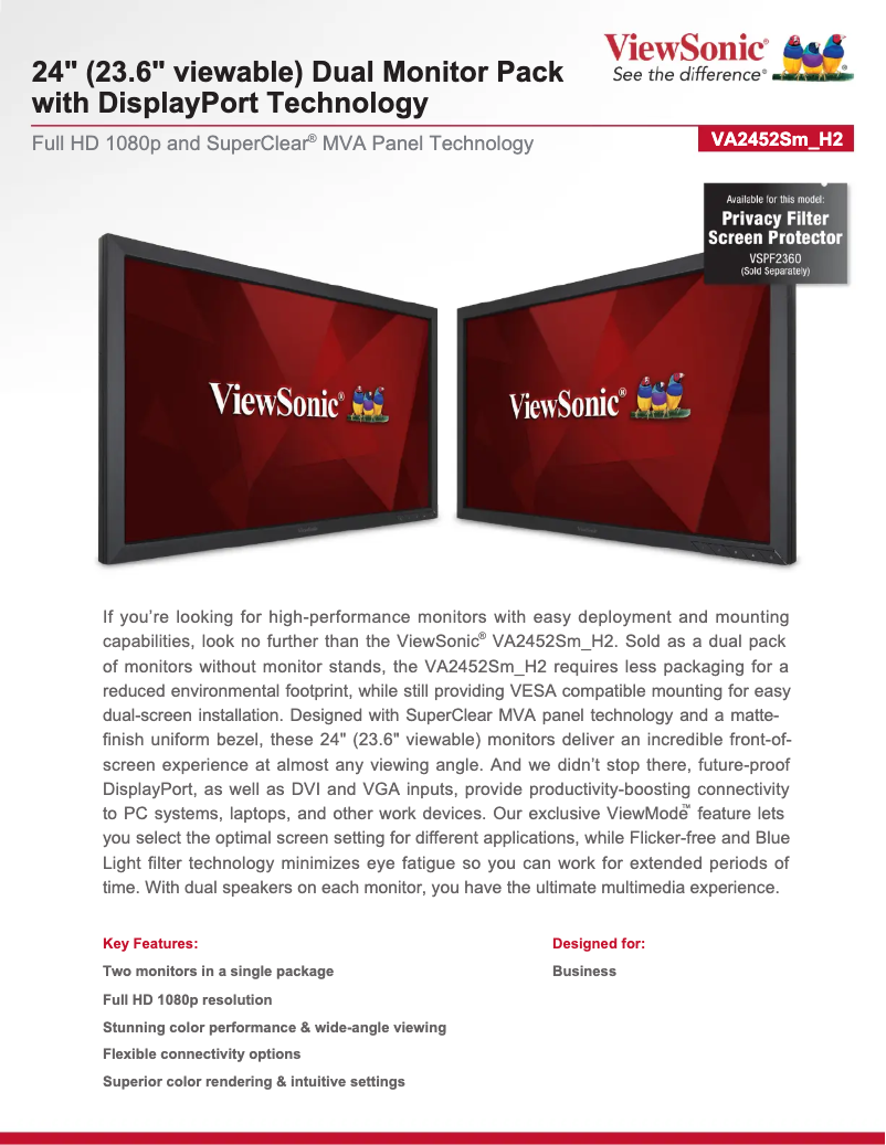 Image de la première page du manuel de l'appareil VA2452