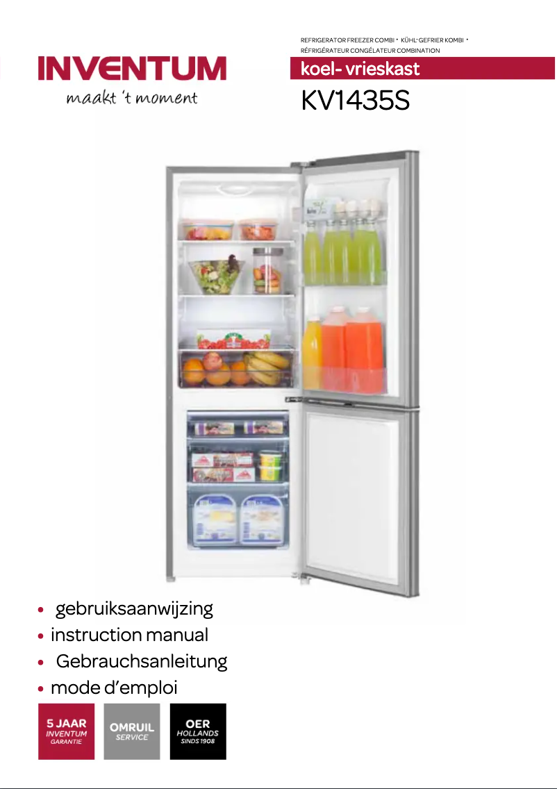 First page image of the manual for KV1435S