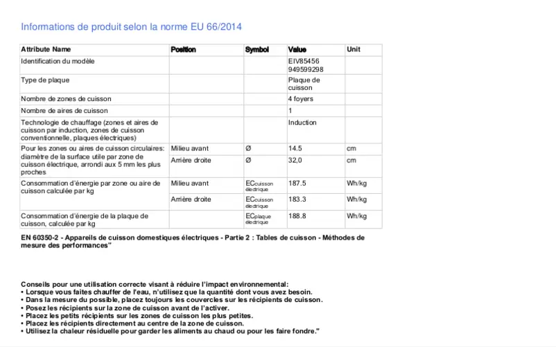 First page image of the manual for EIV85456