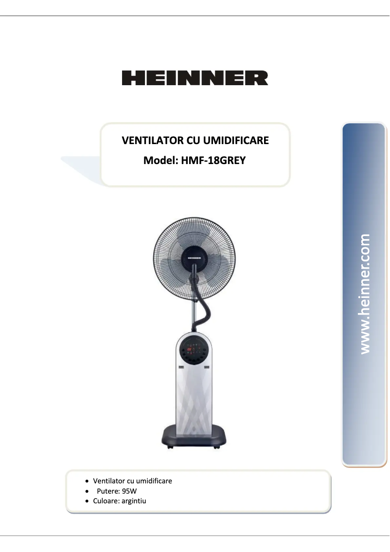 First page image of the manual for HMF-18GREY