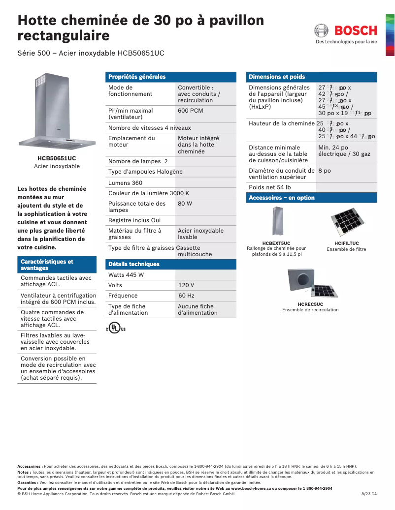 First page image of the manual for HCB50651UC