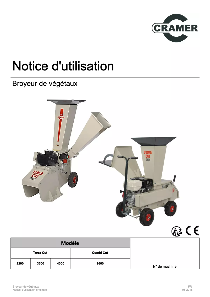 First page image of the manual for Terra-cut E 2200