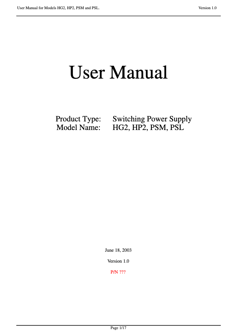 Page 1 of the manual User Manual Zippy HP2-6460P