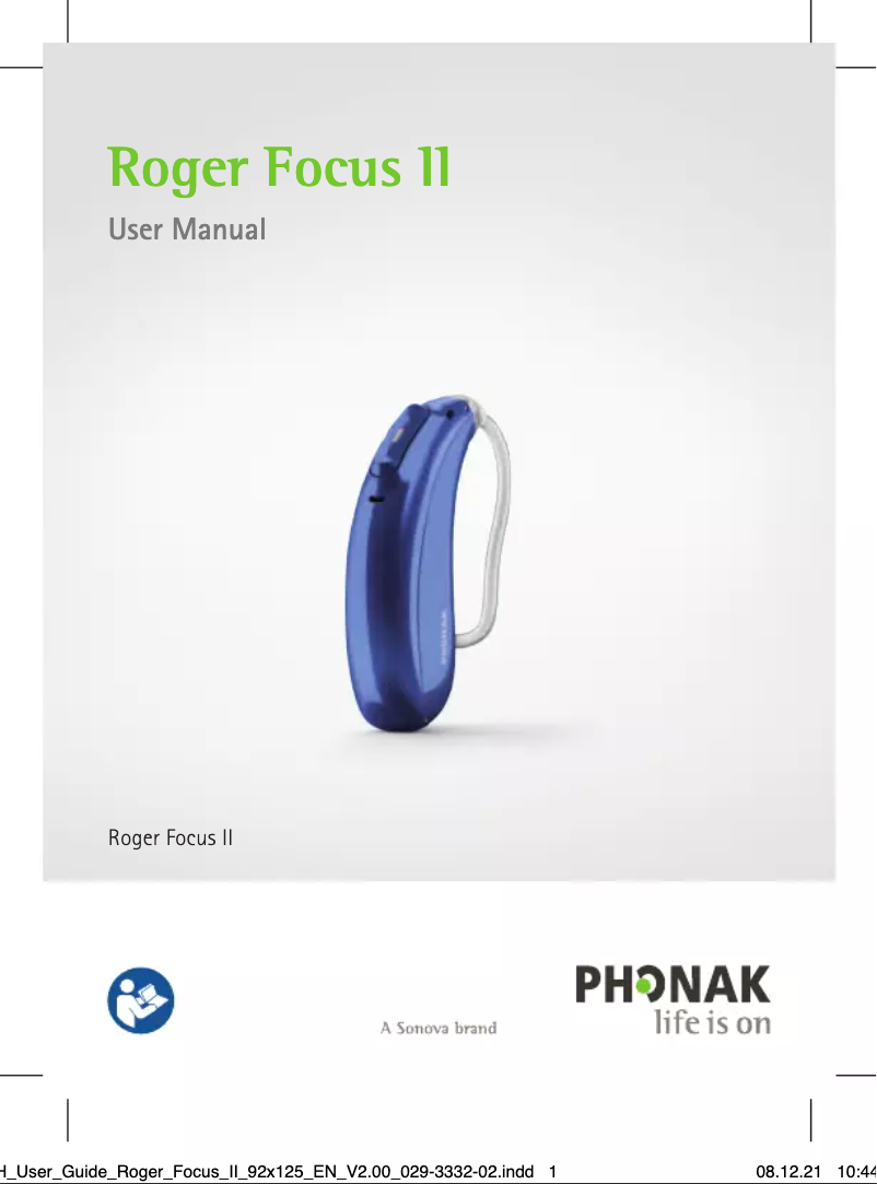 Page 1 of the manual User Manual Phonak Roger Focus II