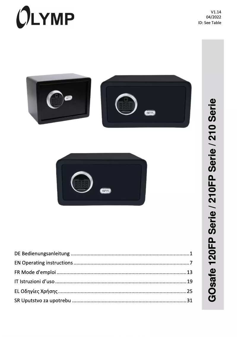 First page image of the manual for GOsafe 120FP