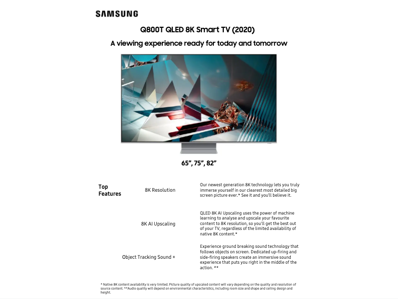 First page image of the manual for QA65Q800TAWXXY