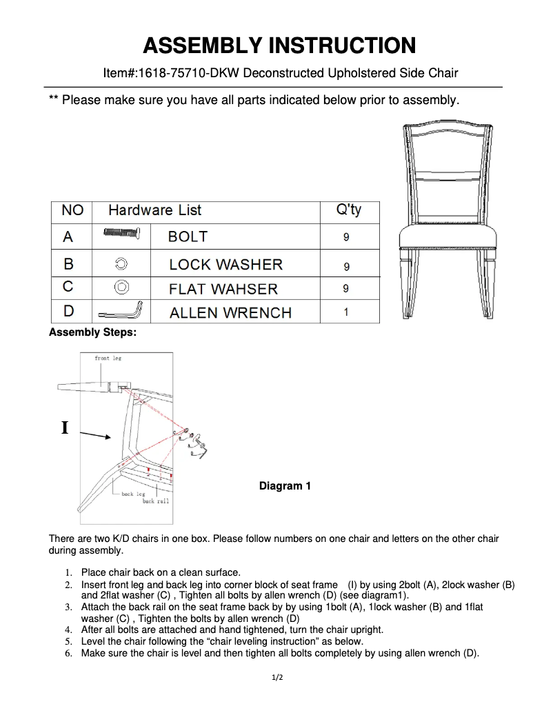 First page image of the manual for 1618-75710-DKW
