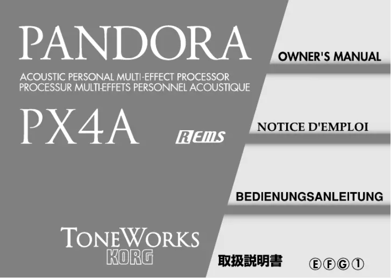 First page image of the manual for Pandora PX4A