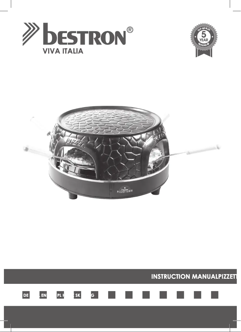 Page 1 de la notice Manuel utilisateur Bestron Pizzetteria APD400Z