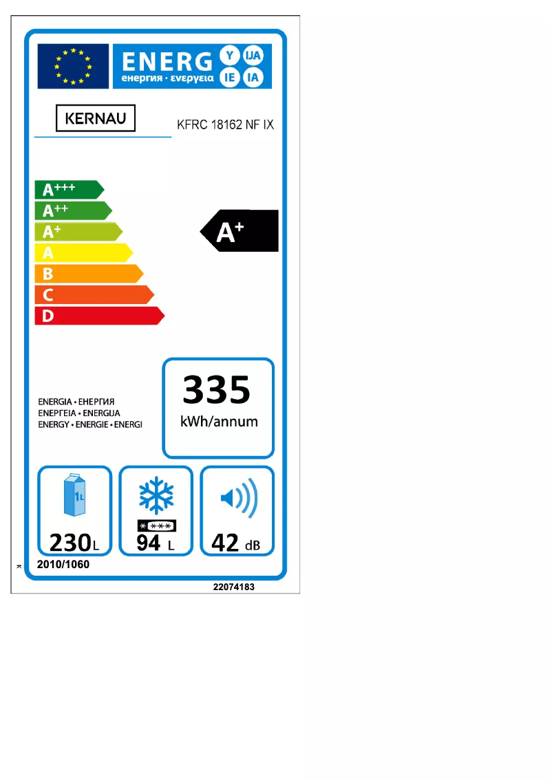 Image de la première page du manuel de l'appareil KFRC 18162 NF IX