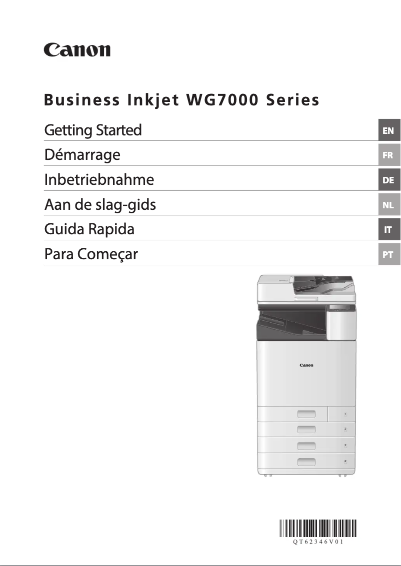 First page image of the manual for WG7450F
