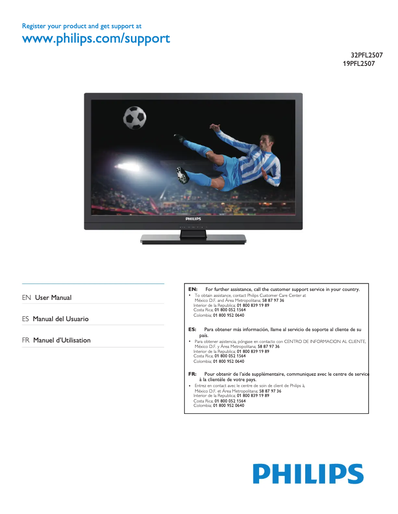 First page image of the manual for 32PFL2507