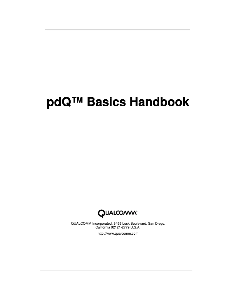 First page image of the manual for pdQ