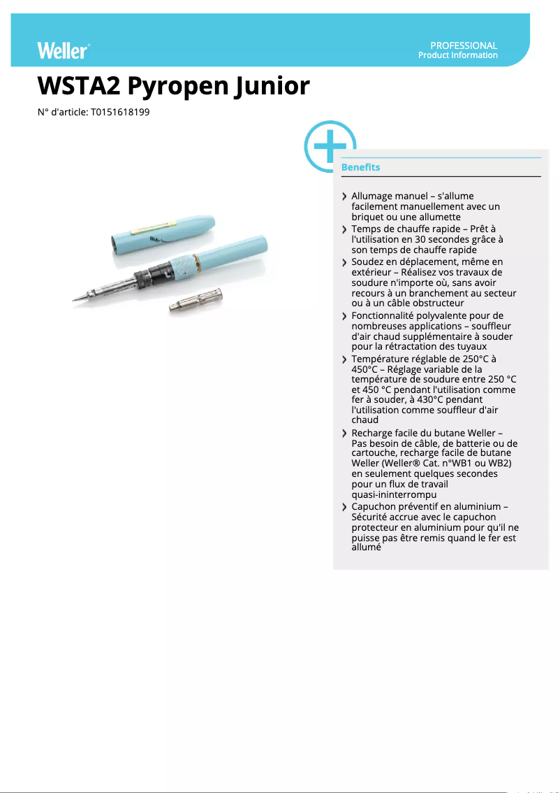 First page image of the manual for Pyropen Jr.