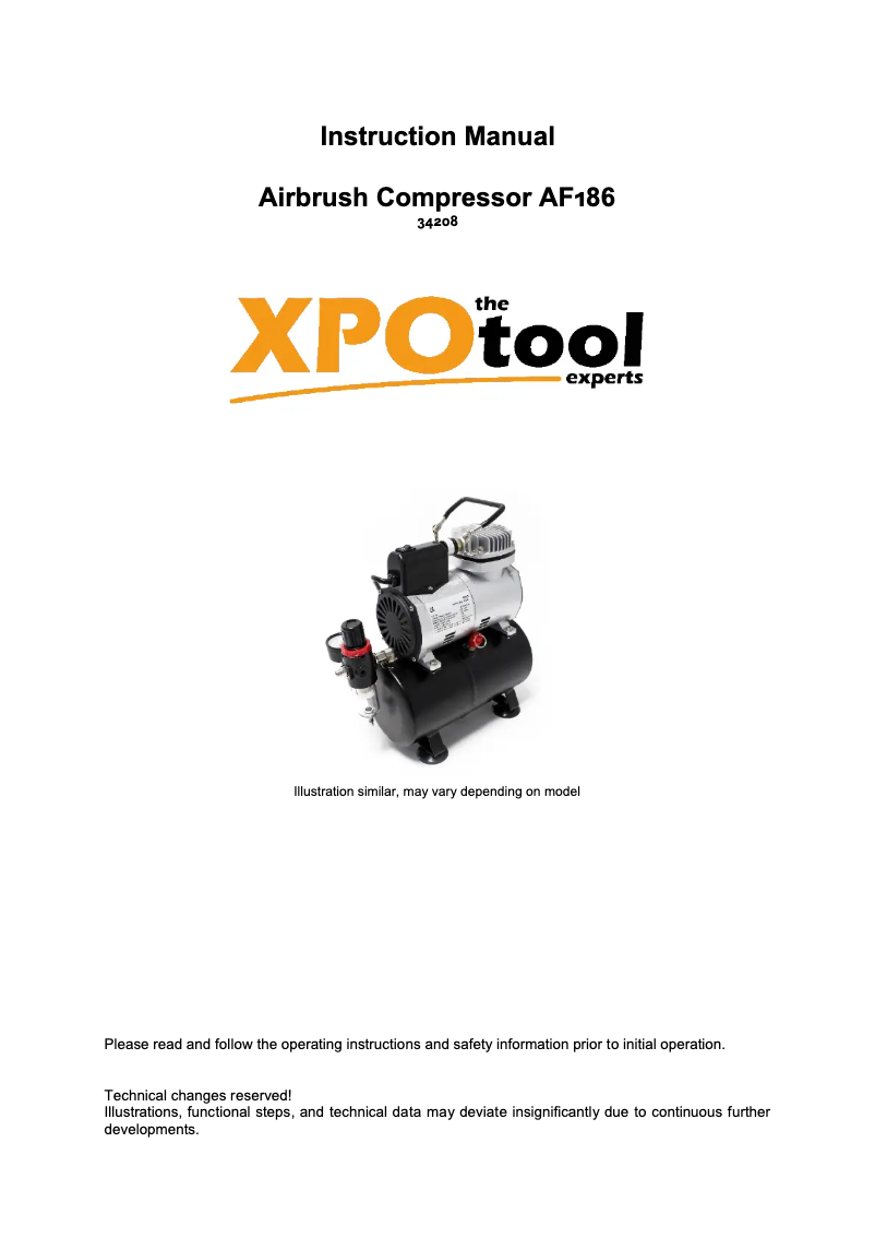 First page image of the manual for AF186