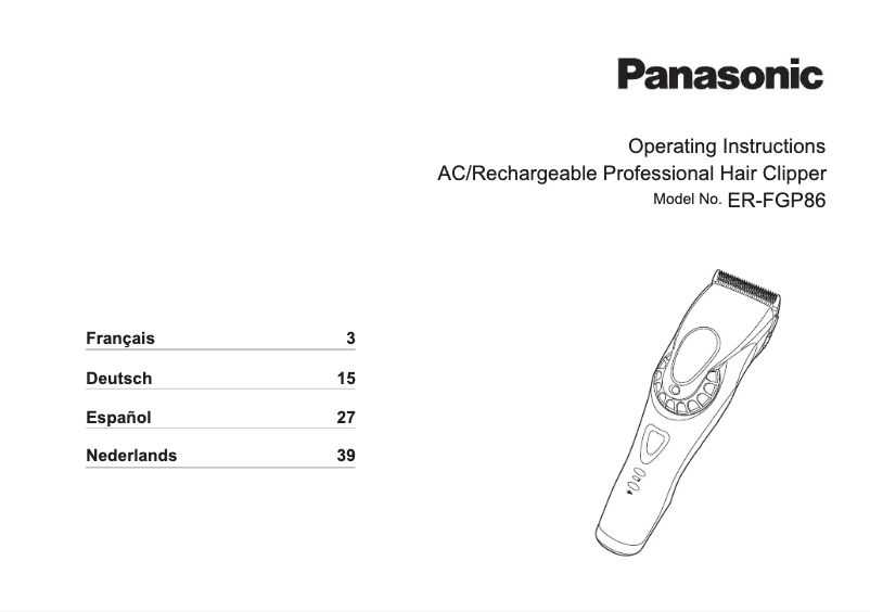 Page 1 of the manual User Manual Panasonic ER-FGP86