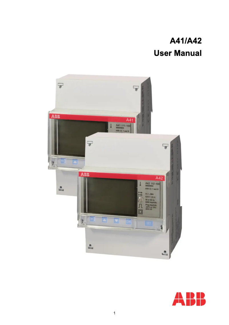 Page 1 of the manual User Manual ABB A41