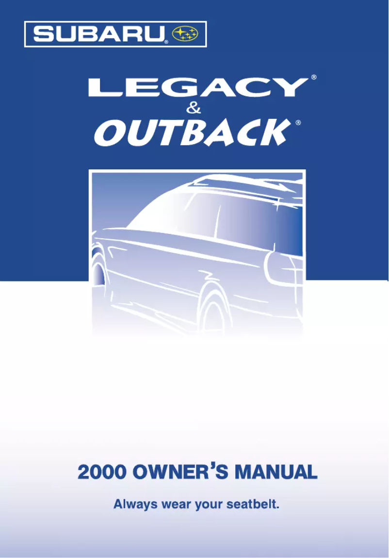 Page 1 of the manual User Manual Subaru Outback (2000)