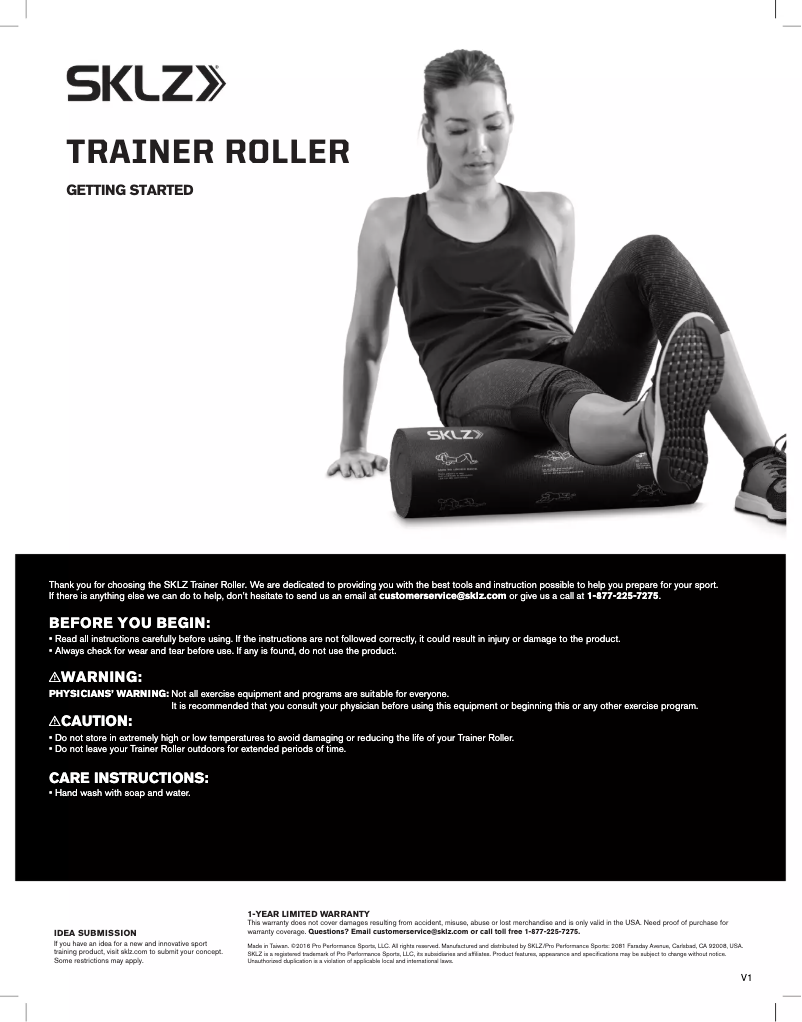 Page 1 of the manual User Manual SKLZ PERF-20ROLL-002