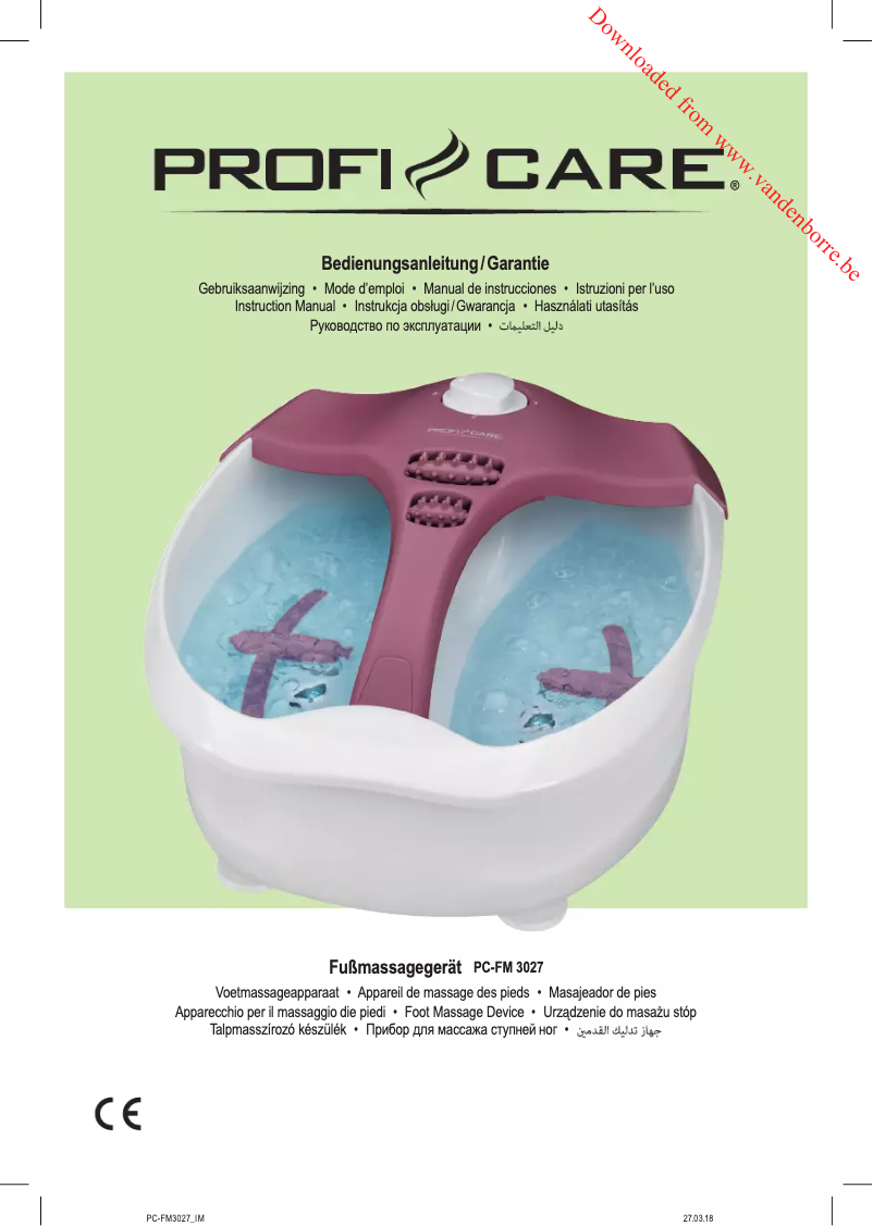 Page 1 de la notice Manuel utilisateur ProfiCare PC-FM 3027