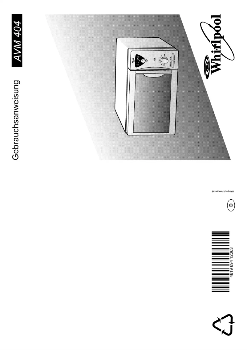 Page 1 of the manual User Manual Whirlpool AVM 404