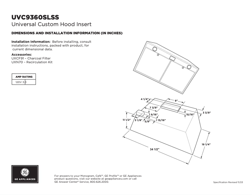 First page image of the manual for UVC9360SLSS