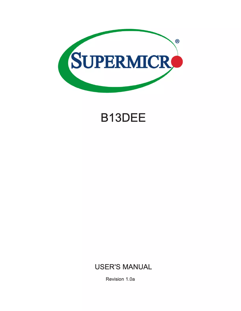 First page image of the manual for B13DEE