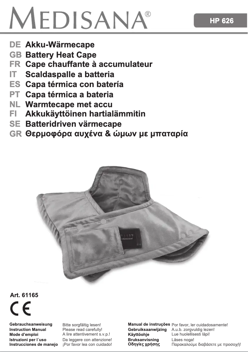 Page 1 of the manual User Manual Medisana HP 626