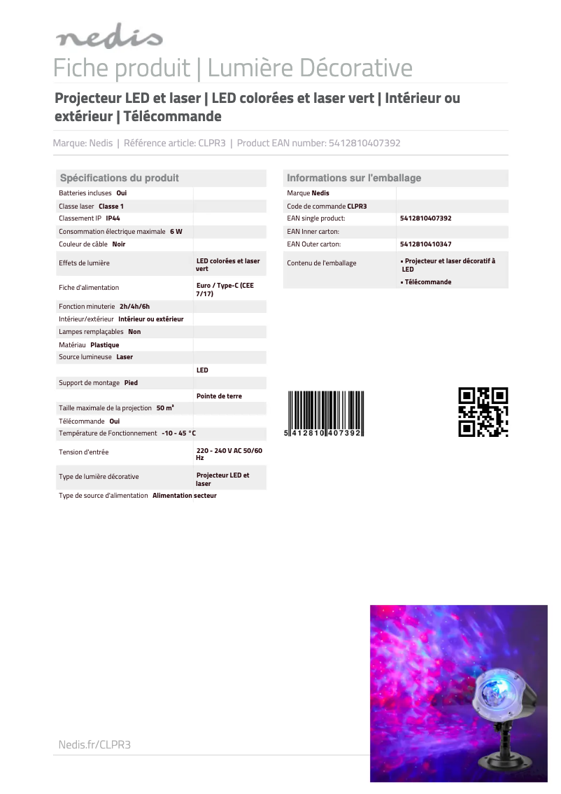 Image de la première page du manuel de l'appareil CLPR3