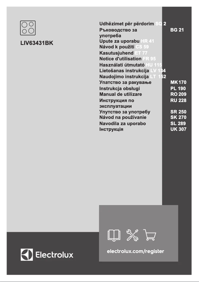 Page 1 of the manual User Manual Electrolux LIV63431BK