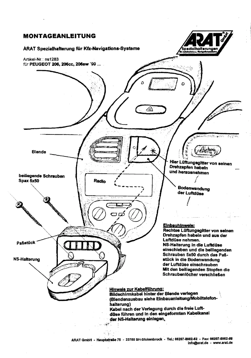 First page image of the manual for NS1283