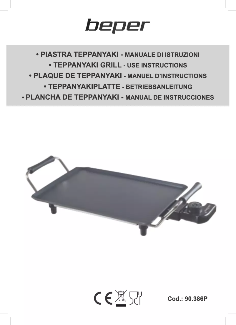 Page 1 of the manual User Manual Beper Teppanyaki 90.386P