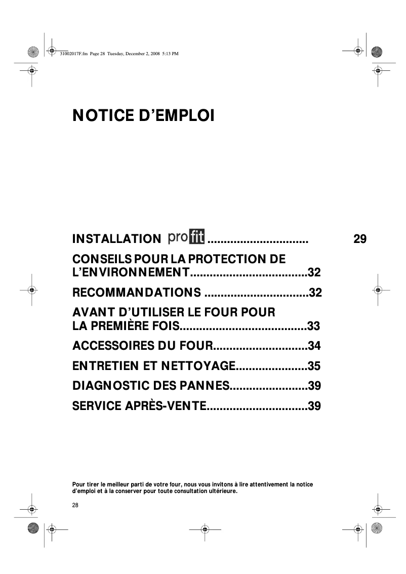 Page 1 de la notice Manuel utilisateur Whirlpool AKZ 555