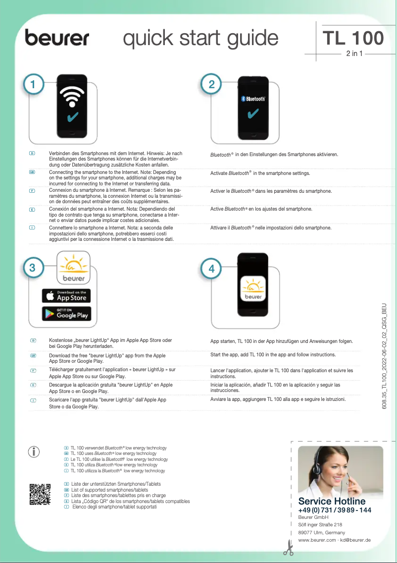 First page image of the manual for TL 100