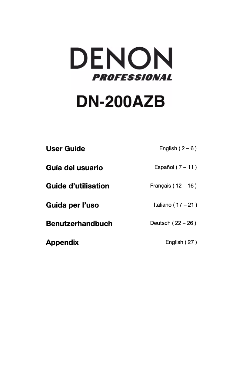 First page image of the manual for DN-200AZB