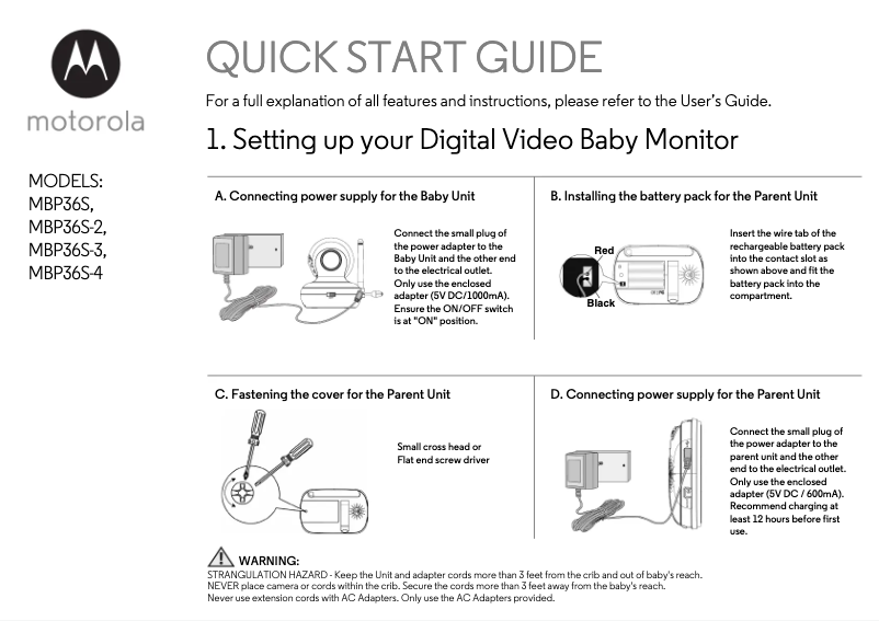 Page 1 of the manual User Manual Motorola MBP36S-2